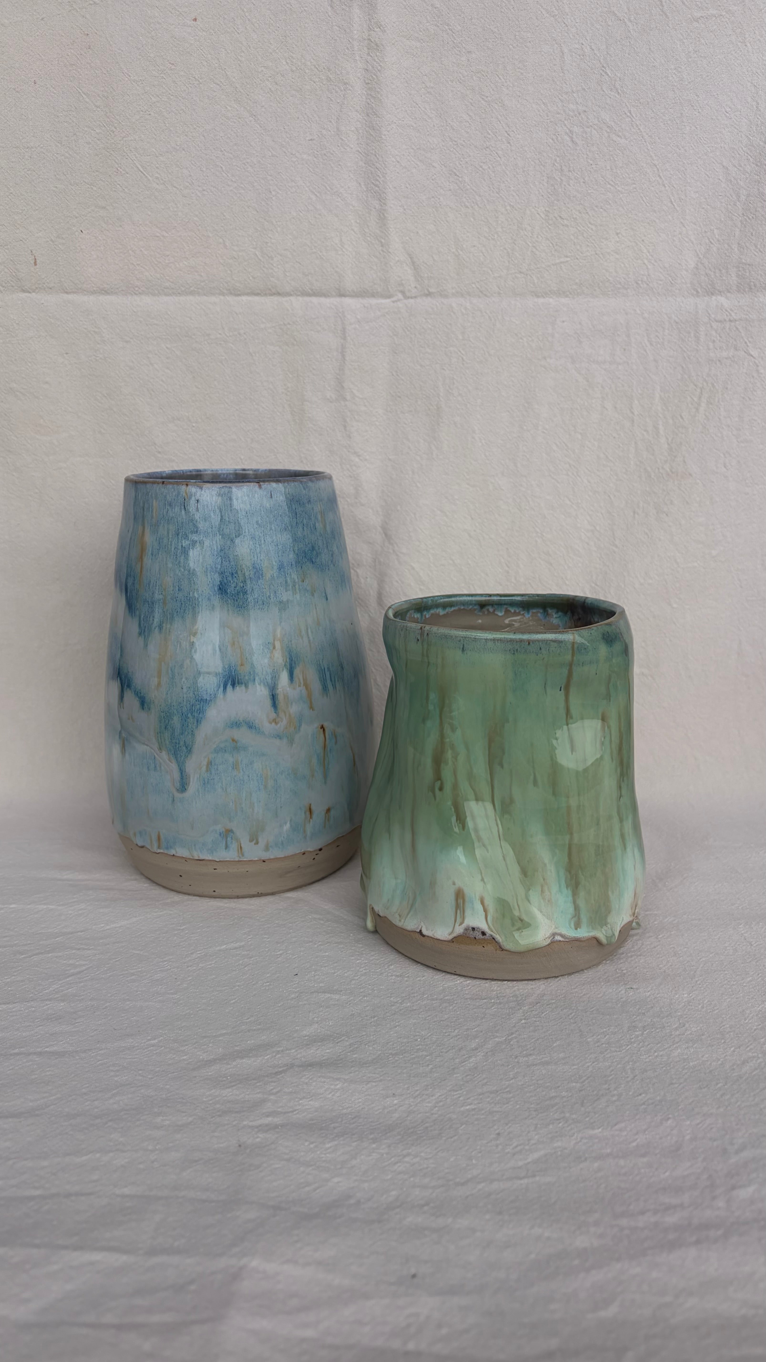 Hoge vaas blauw