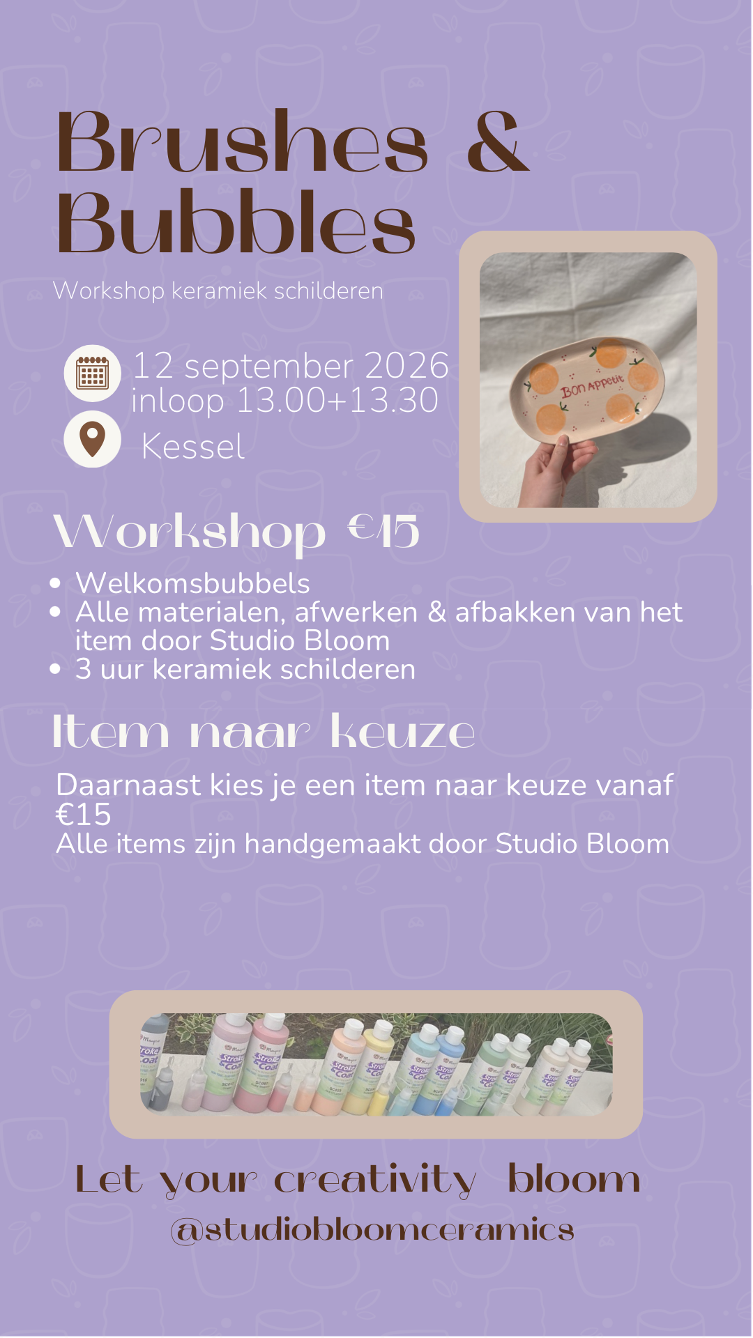 Workshop keramiek schilderen 12 september